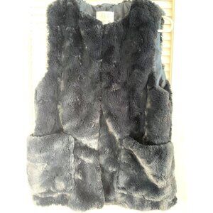 Zara Outerwear Collection Blue Faux Fur Girls Kids Vest 13/14 NWOT